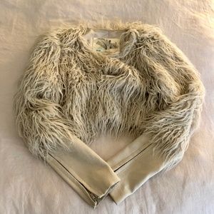 Kimchi Blue Crop Jacket in Shaggy Faux Fur Size M